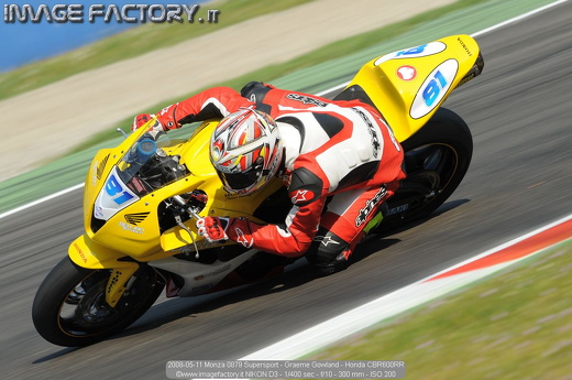 2008-05-11 Monza 0879 Supersport - Graeme Gowland - Honda CBR600RR